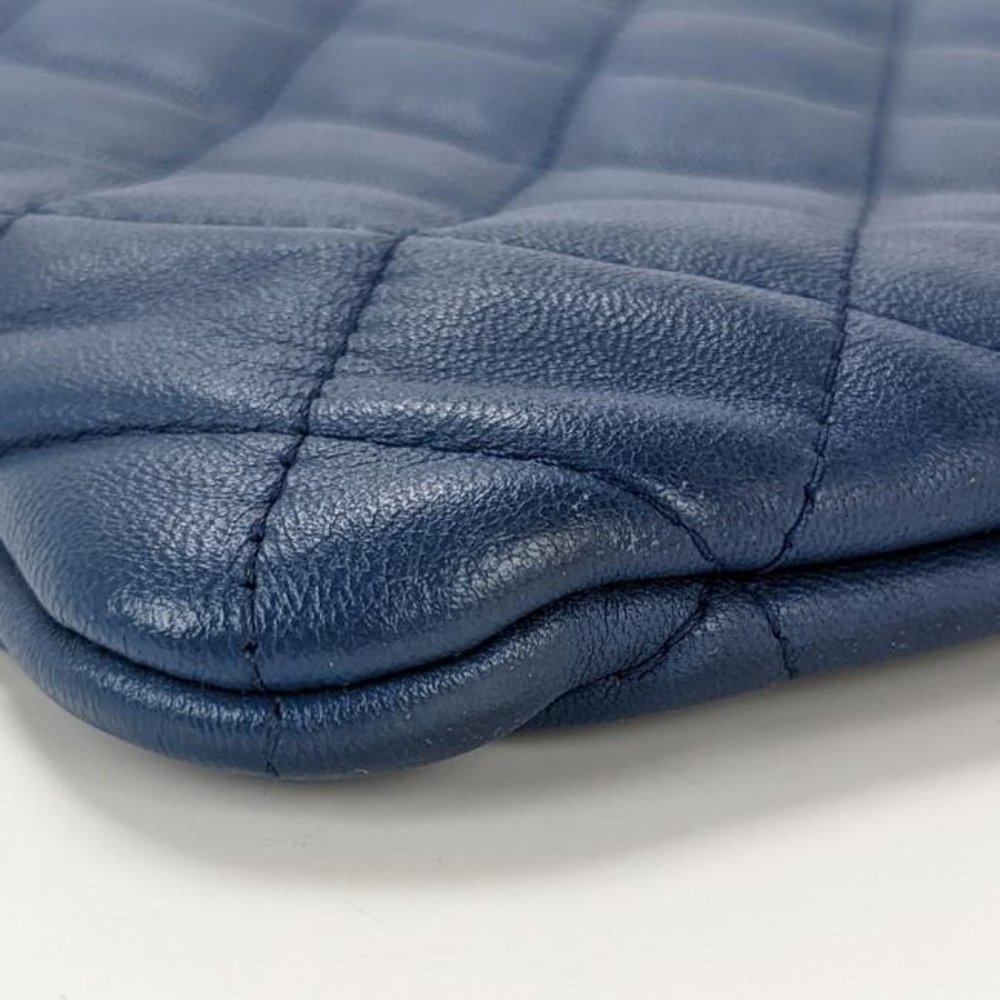 SOLD Chanel Medium O Case Blue Lambskin Leather Clutch  Pouch - Picture 5 of 6